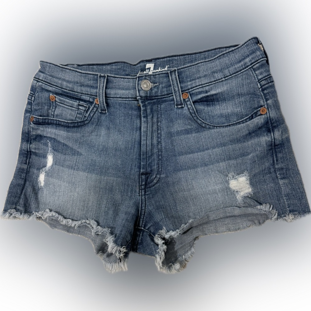 7 for all mankind cut off jean shorts